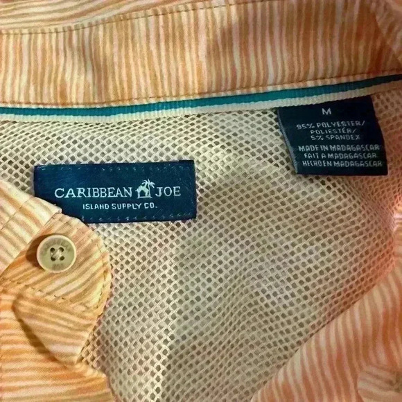 Caribbean Joe NWT Men's Short Sleeve Button Down Shirt Shell Coral Size M - Picture 4 of 6